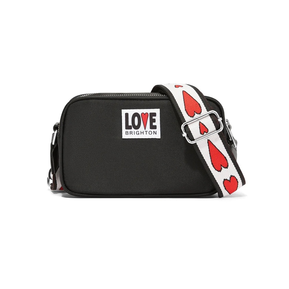 Brighton Black Bag with Heart Strap